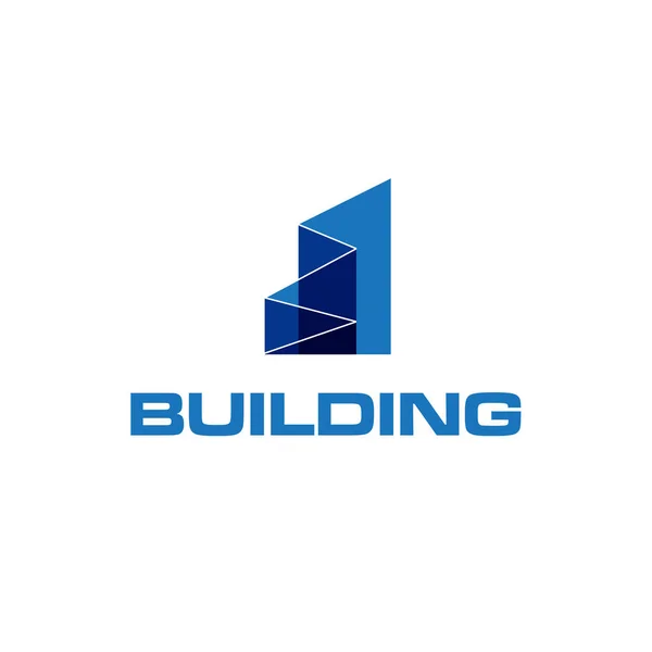 Blue Modern Building Logo Concept Eps — 스톡 벡터