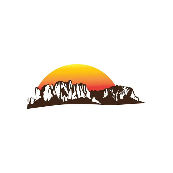 Superstição Montanhas Arizona Logo Illustration Eps — Vetor de Stock