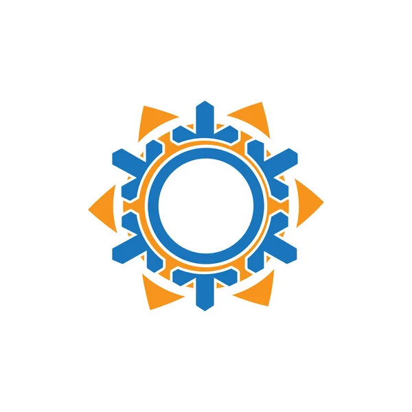Círculo Moderno Empreiteiro Hvac Logo Eps — Vetor de Stock