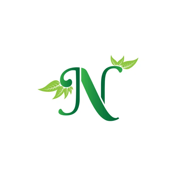 Зелена Літера Природа Квітковий Логотип Eps — стоковий вектор