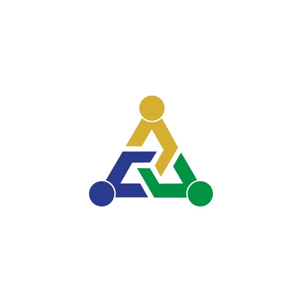 Trojúhelník Lidé Týmová Práce Logo Koncept — Stockový vektor