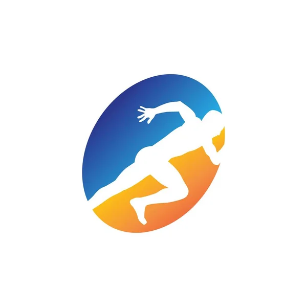 Modern Fast Runner Logo Concept — Stock Vector