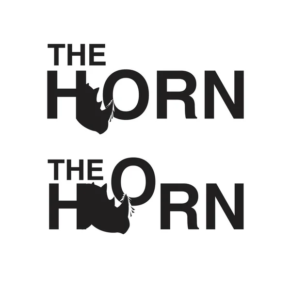 Носорог Набор Логотипа Рога — стоковый вектор