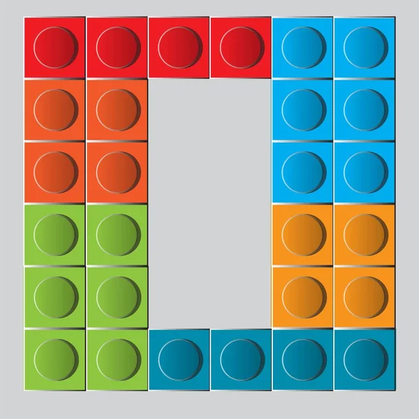 Ladrillo Colorido Construcción Lego Letra — Vector de stock