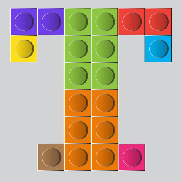 Ladrillo Colorido Construcción Lego Letra — Archivo Imágenes Vectoriales