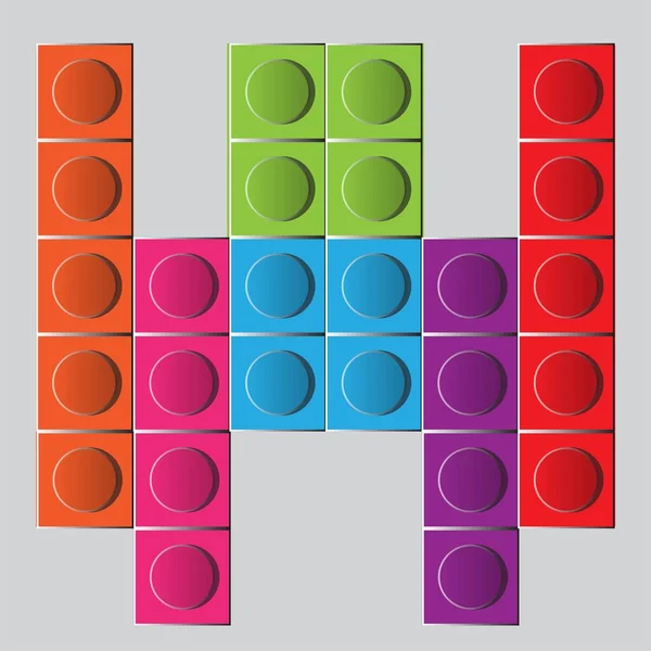 Färgglada Tegel Konstruktion Lego Brev — Stock vektor