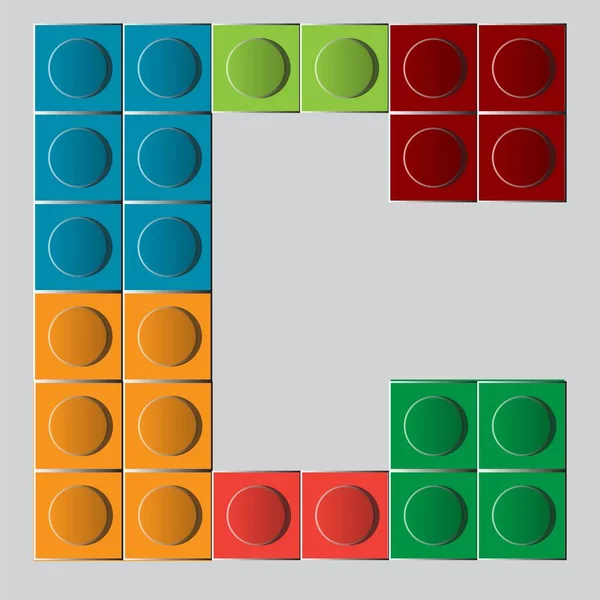 Renkli tuğla yapı lego harfi C