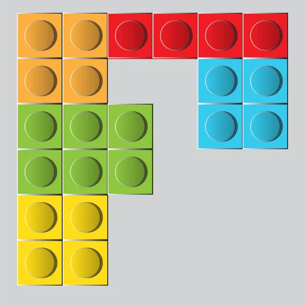 Renkli tuğla yapı lego harfi F