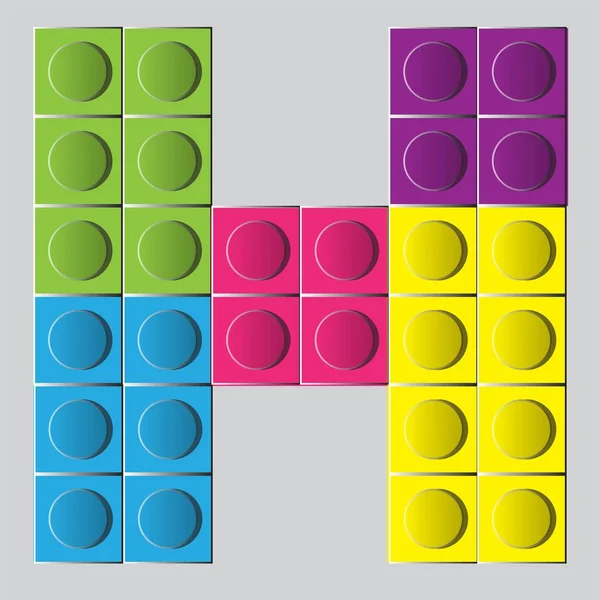 Färgglada Tegel Konstruktion Lego Bokstav — Stock vektor