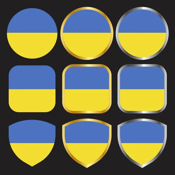 우크라이나 아이콘 플래그 — 스톡 벡터
