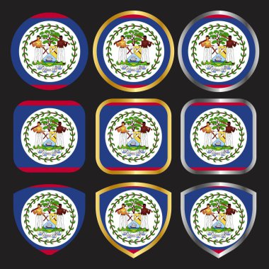 Altın ve gümüş kenarlıklı bayrak vektör simgesi