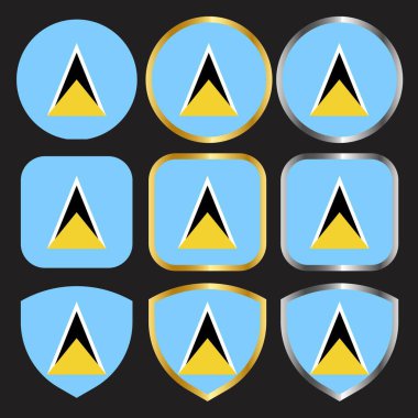 Aziz Lucia altın ve gümüş kenarlı vektör simgesi