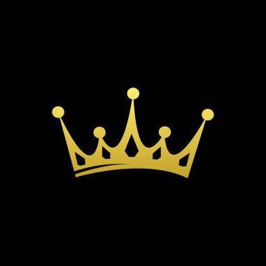 Altın lüks taç logosu simge klipsi sanatı