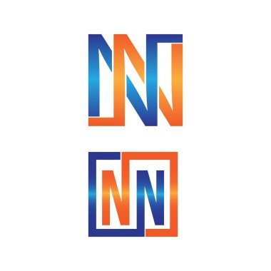 modern ve parlak harf NN logo kavramı