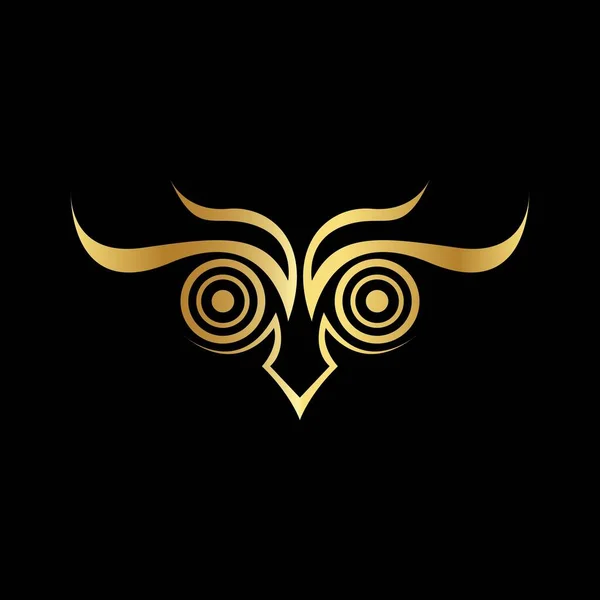 Altın renkli el yazısı baykuş logosu şablonu
