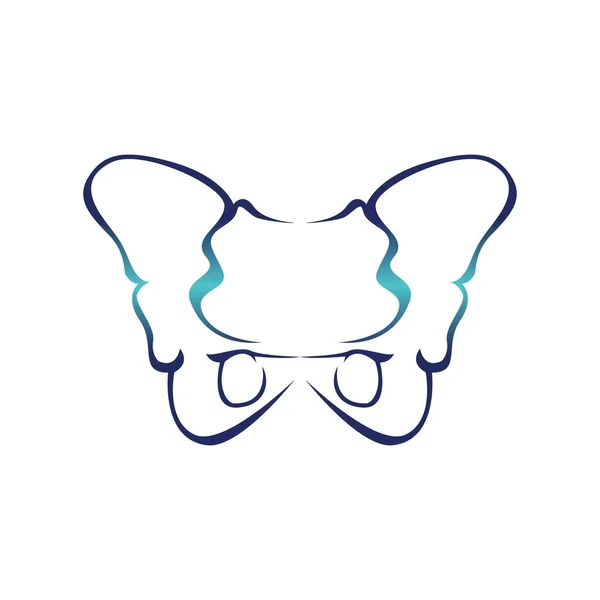 Logo Pelvico Femminile Moderno Foderato Minimalista — Vettoriale Stock
