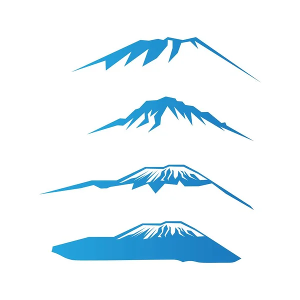 Simple Blue Manjaro Mountain Illustration Vector Bundle Set — Stock Vector