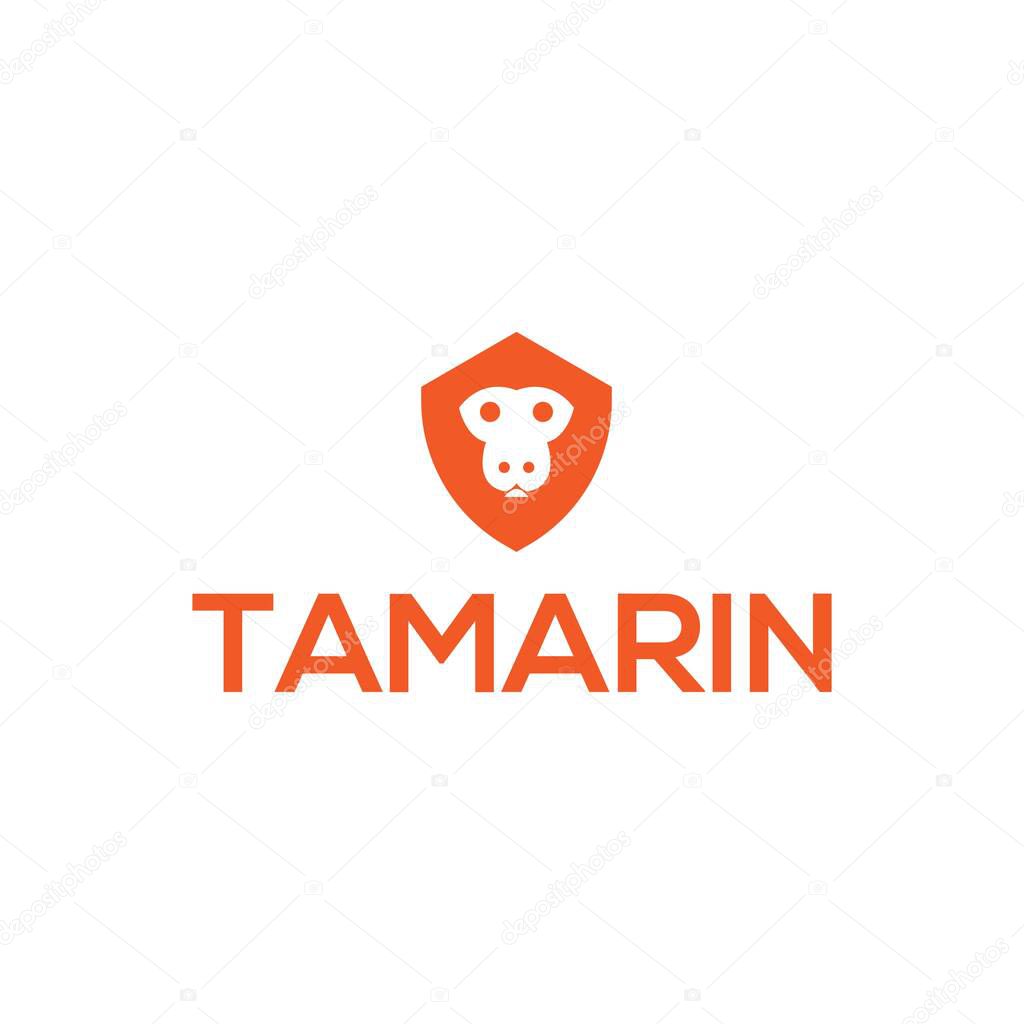 orange tamarin shield logo concept