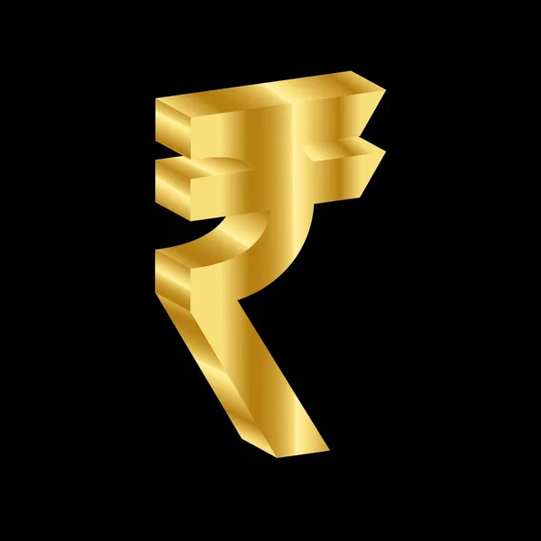 Guld Lyx Rupee Valuta Symbol Vektor — Stock vektor