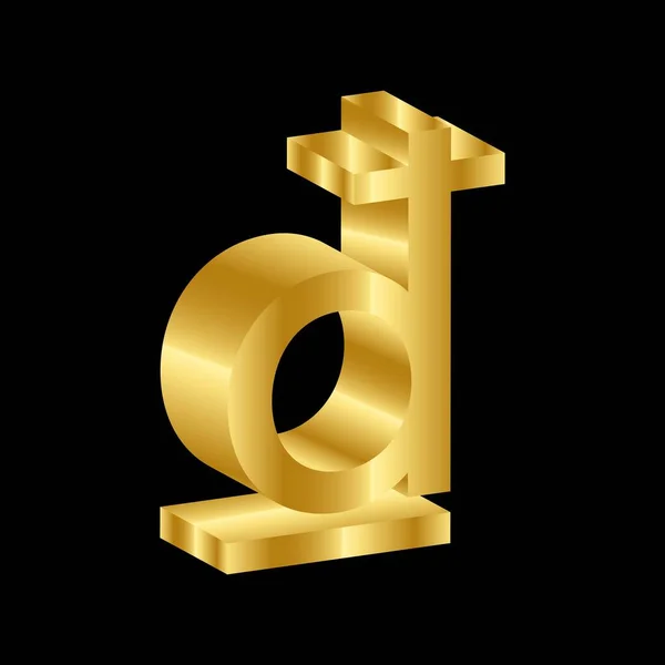 Ouro Luxo Dong Moeda Símbolo Vetor — Vetor de Stock