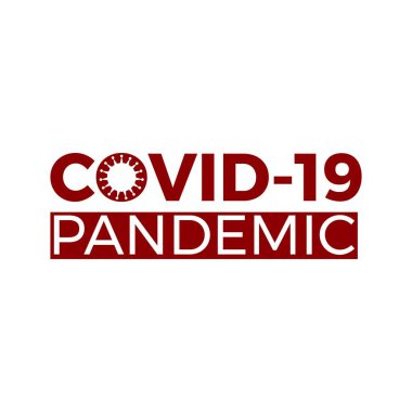kırmızı covid-19 pandemik logo sembolü metin