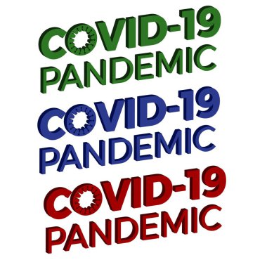 covid-19 salgın 3D metin efekti çok renkli