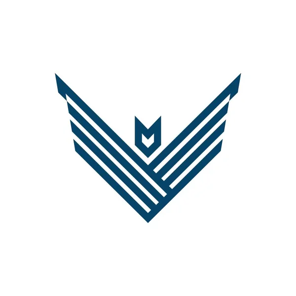 V harfi geometrik şahin logo şablonu