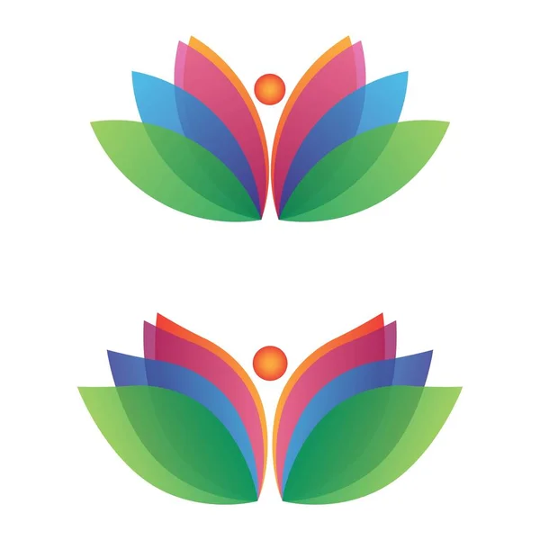 Modernes Fulcolor Lotusblume Logo Vektor Set — Stockvektor