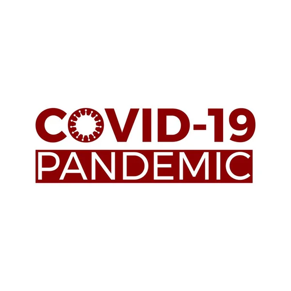 Merah Covid Pandemic Logo Teks Simbol - Stok Vektor