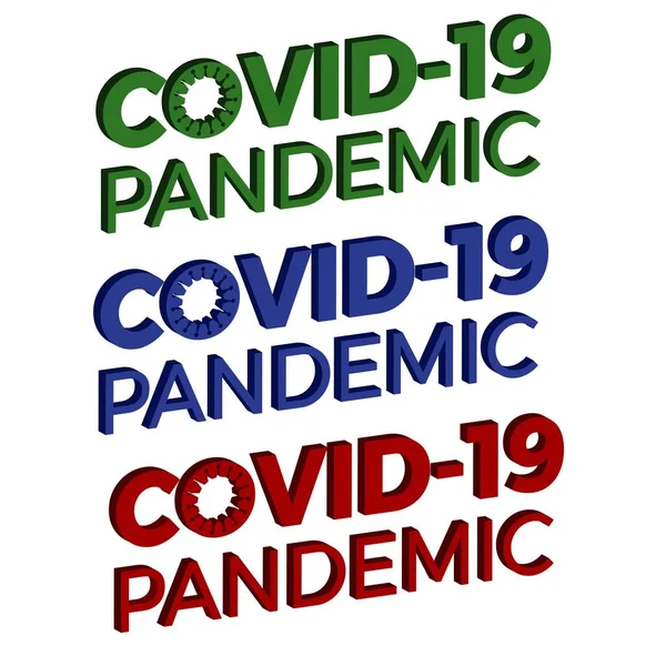 Efek Teks Pandemik Covid Dengan Multi Warna - Stok Vektor