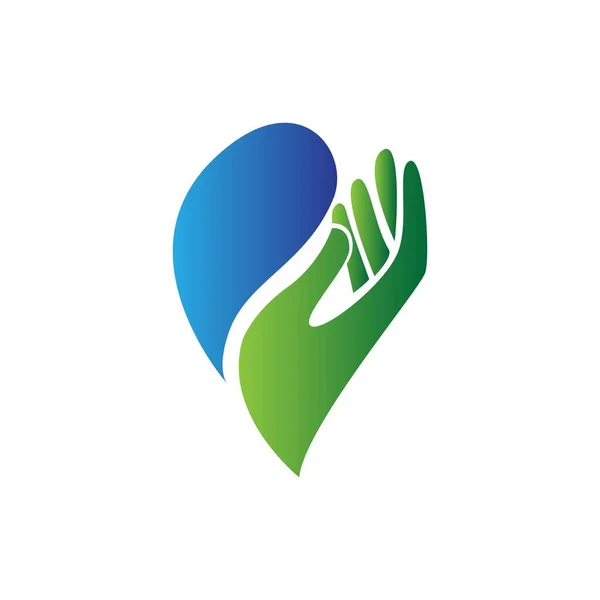 Modrá Zelená Elegantní Mytí Ruční Logo Šablony — Stockový vektor