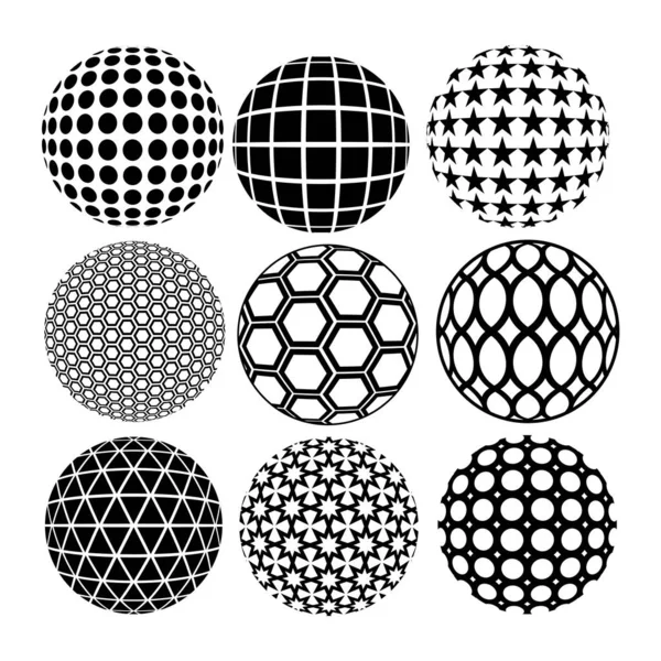 Черная Абстрактная Геометрическая Сфера — стоковый вектор