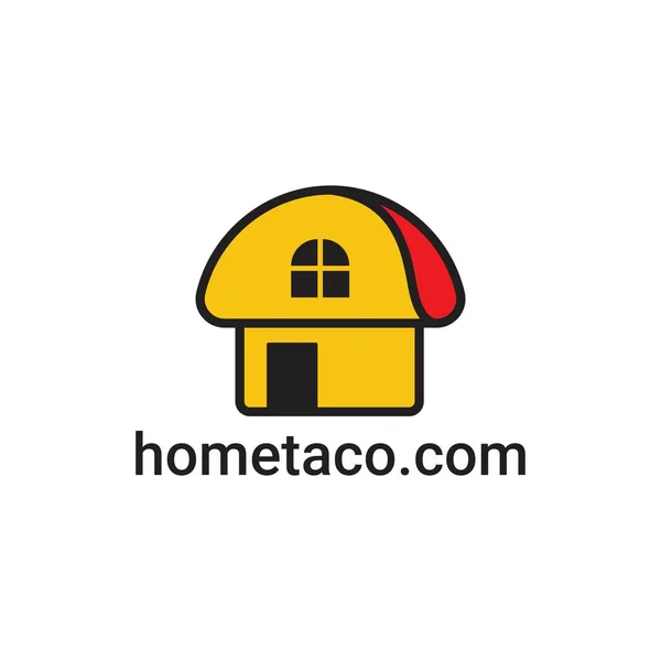 Домашній Taco Простий Сучасний Шаблон Значка Логотипу — стоковий вектор