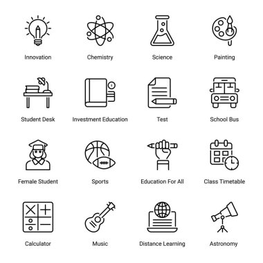Education outline icons - editable stroke 
