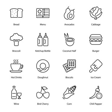 Yemek ve içecekler - tamamen düzenlenebilir - felç