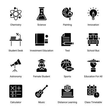 Education Glyph icons - Solid - Vector