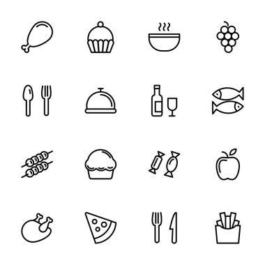 Gıda ana hatları Simgeler, Vuruş - vektörler 