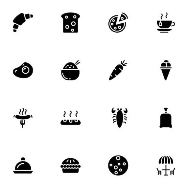 Gıda Kabartma Simgeleri - katı, vektörler