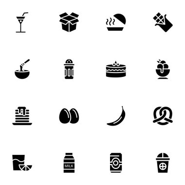Gıda Kabartma Simgeleri - katı, vektörler