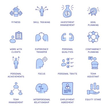 İş Kavramları El Çizimi Renkli simgeler - vektör