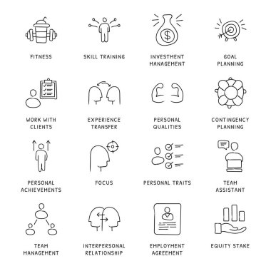 İş Kavramları El Çizimi simgeleri - vektör 