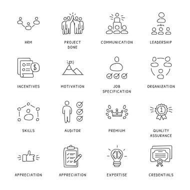 İş Kavramları El Çizimi simgeleri - vektör 