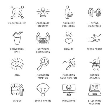 İş Kavramları El Çizimi simgeleri - vektör 