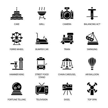 Tags Entertainment Endüstri ve Eğlence Simgeleri - Katı - Vektör