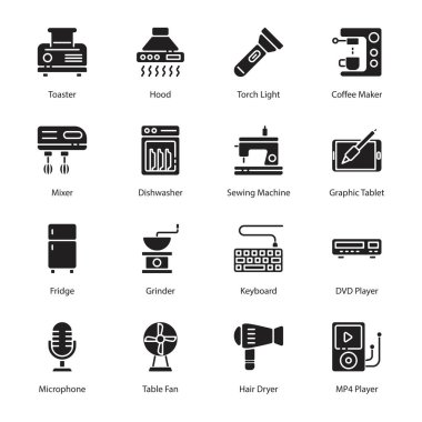 Elektronik ve Uygulama Simgeleri - Katı, Vektörler