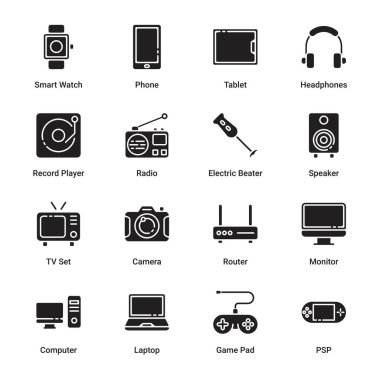 Elektronik ve Uygulama Simgeleri - Katı, Vektörler