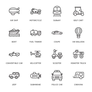 Ulaşım ana hatları Simgeleri - vuruş, vektör