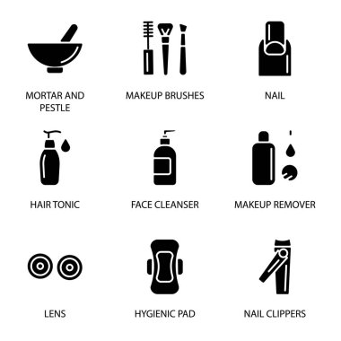 Güzellik Salonu, Makyaj ve Kozmetik Simgeleri - Vektörler