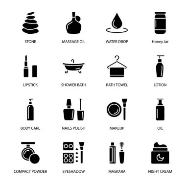 Güzellik Salonu, Makyaj ve Kozmetik Simgeleri - Vektörler