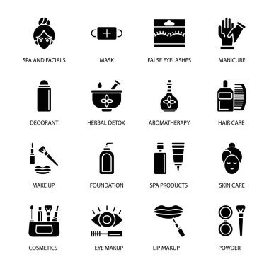 Güzellik Salonu, Makyaj ve Kozmetik Simgeleri - Vektörler